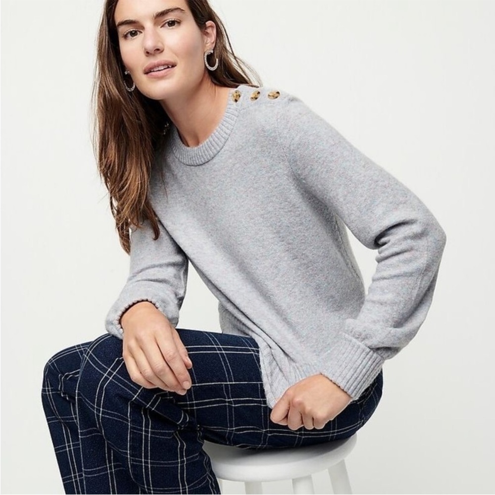 J Crew Button-detail crewneck sweater supersoft yarn size XS wool alpaca blend